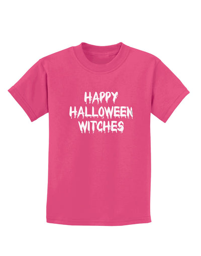 Happy Halloween Witches Childrens Dark T-Shirt-Childrens T-Shirt-TooLoud-Sangria-X-Small-Davson Sales