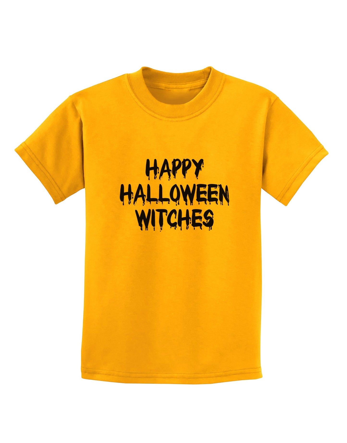 Happy Halloween Witches Childrens T-Shirt-Childrens T-Shirt-TooLoud-Gold-X-Small-Davson Sales