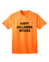 Happy Halloween Witches - Premium Adult T-Shirt for Festive Celebrations-Mens T-shirts-TooLoud-Neon-Orange-Small-Davson Sales