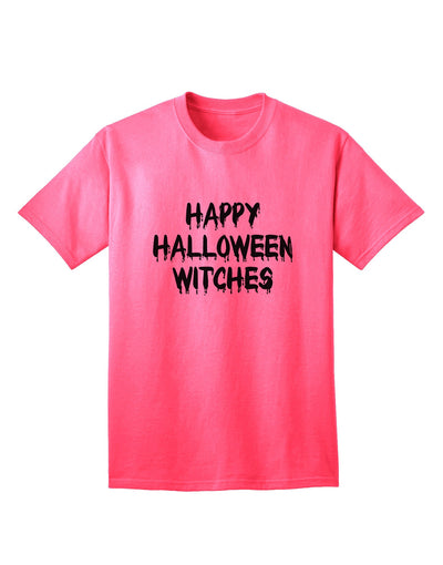 Happy Halloween Witches - Premium Adult T-Shirt for Festive Celebrations-Mens T-shirts-TooLoud-Neon-Pink-Small-Davson Sales