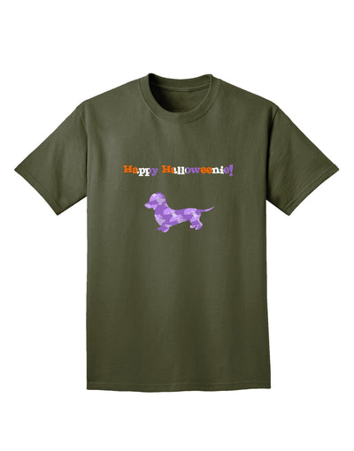 Happy Halloweenie Doxie Dog Halloween Adult Dark T-Shirt-Mens T-Shirt-TooLoud-Military-Green-Small-Davson Sales