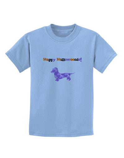 Happy Halloweenie Doxie Dog Halloween Childrens T-Shirt-Childrens T-Shirt-TooLoud-Light-Blue-X-Small-Davson Sales