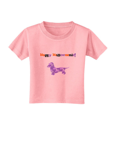 Happy Halloweenie Doxie Dog Halloween Toddler T-Shirt-Toddler T-Shirt-TooLoud-Candy-Pink-2T-Davson Sales