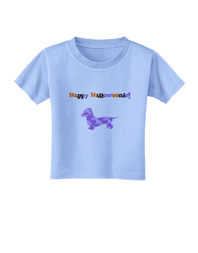 Happy Halloweenie Doxie Dog Halloween Toddler T-Shirt-Toddler T-Shirt-TooLoud-Aquatic-Blue-2T-Davson Sales