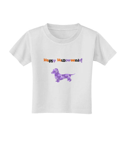 Happy Halloweenie Doxie Dog Halloween Toddler T-Shirt-Toddler T-Shirt-TooLoud-White-2T-Davson Sales