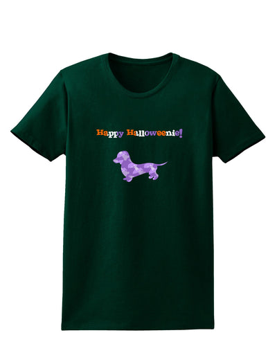 Happy Halloweenie Doxie Dog Halloween Womens Dark T-Shirt-TooLoud-Forest-Green-Small-Davson Sales