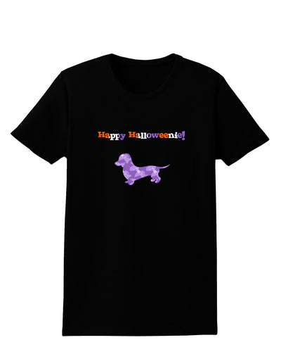 Happy Halloweenie Doxie Dog Halloween Womens Dark T-Shirt-TooLoud-Black-X-Small-Davson Sales