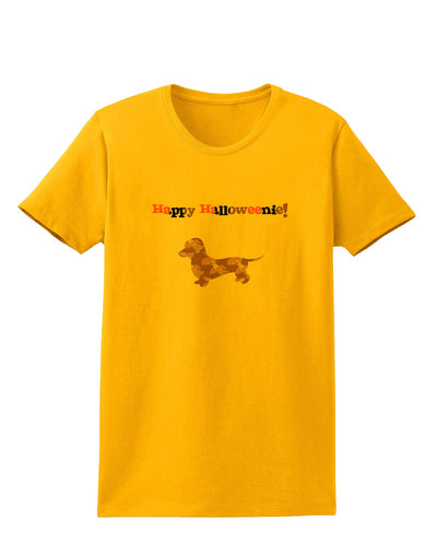 Happy Halloweenie Doxie Dog Halloween Womens T-Shirt-Womens T-Shirt-TooLoud-Gold-X-Small-Davson Sales