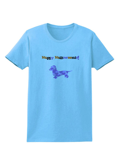 Happy Halloweenie Doxie Dog Halloween Womens T-Shirt-Womens T-Shirt-TooLoud-Aquatic-Blue-X-Small-Davson Sales