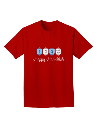 Happy Hanukkah Blue Dreidels Adult Dark T-Shirt-Mens T-Shirt-TooLoud-Red-Small-Davson Sales