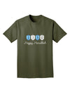 Happy Hanukkah Blue Dreidels Adult Dark T-Shirt-Mens T-Shirt-TooLoud-Military-Green-Small-Davson Sales