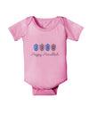 Happy Hanukkah Blue Dreidels Baby Romper Bodysuit-Baby Romper-TooLoud-Light-Pink-06-Months-Davson Sales