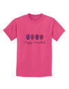 Happy Hanukkah Blue Dreidels Childrens T-Shirt-Childrens T-Shirt-TooLoud-Sangria-X-Small-Davson Sales