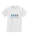 Happy Hanukkah Blue Dreidels Childrens T-Shirt-Childrens T-Shirt-TooLoud-White-X-Small-Davson Sales