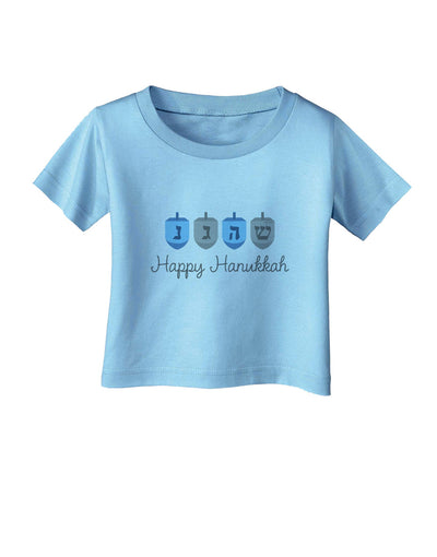 Happy Hanukkah Blue Dreidels Infant T-Shirt-Infant T-Shirt-TooLoud-Aquatic-Blue-06-Months-Davson Sales