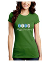 Happy Hanukkah Blue Dreidels Juniors Crew Dark T-Shirt-T-Shirts Juniors Tops-TooLoud-Kiwi-Green-Juniors Fitted Small-Davson Sales