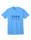 Happy Hanukkah Blue Dreidels - Premium Adult T-Shirt for Festive Celebrations-Mens T-shirts-TooLoud-Aquatic-Blue-Small-Davson Sales