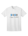 Happy Hanukkah Blue Dreidels - Premium Adult T-Shirt for Festive Celebrations-Mens T-shirts-TooLoud-White-Small-Davson Sales