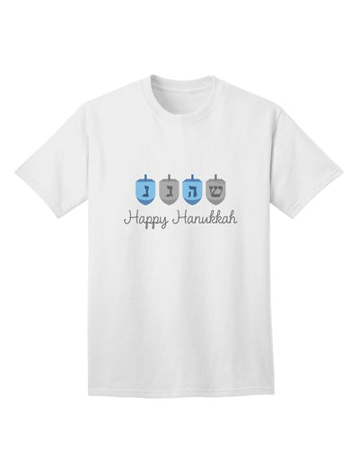 Happy Hanukkah Blue Dreidels - Premium Adult T-Shirt for Festive Celebrations-Mens T-shirts-TooLoud-White-Small-Davson Sales