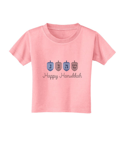 Happy Hanukkah Blue Dreidels Toddler T-Shirt-Toddler T-Shirt-TooLoud-Candy-Pink-2T-Davson Sales