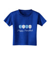 Happy Hanukkah Blue Dreidels Toddler T-Shirt Dark-Toddler T-Shirt-TooLoud-Red-2T-Davson Sales