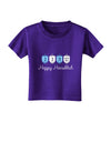 Happy Hanukkah Blue Dreidels Toddler T-Shirt Dark-Toddler T-Shirt-TooLoud-Purple-2T-Davson Sales