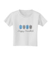 Happy Hanukkah Blue Dreidels Toddler T-Shirt-Toddler T-Shirt-TooLoud-White-2T-Davson Sales