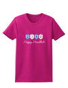 Happy Hanukkah Blue Dreidels Womens Dark T-Shirt-TooLoud-Hot-Pink-Small-Davson Sales