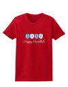 Happy Hanukkah Blue Dreidels Womens Dark T-Shirt-TooLoud-Red-X-Small-Davson Sales