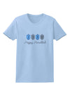 Happy Hanukkah Blue Dreidels Womens T-Shirt-Womens T-Shirt-TooLoud-Light-Blue-X-Small-Davson Sales