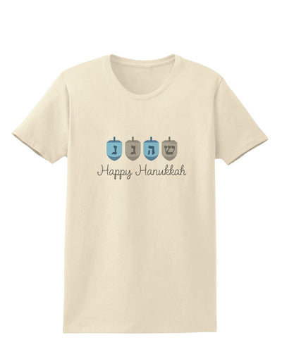 Happy Hanukkah Blue Dreidels Womens T-Shirt-Womens T-Shirt-TooLoud-Natural-X-Small-Davson Sales