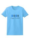 Happy Hanukkah Blue Dreidels Womens T-Shirt-Womens T-Shirt-TooLoud-Aquatic-Blue-X-Small-Davson Sales