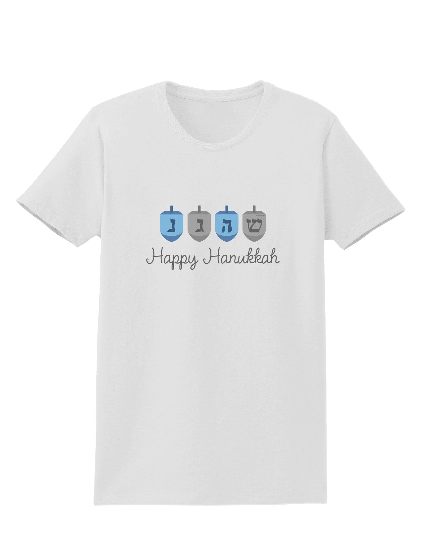 Happy Hanukkah Blue Dreidels Womens T-Shirt-Womens T-Shirt-TooLoud-White-X-Small-Davson Sales