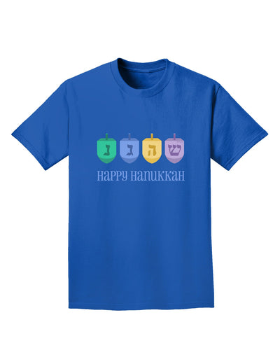 Happy Hanukkah Dreidels Adult Dark T-Shirt-Mens T-Shirt-TooLoud-Royal-Blue-Small-Davson Sales