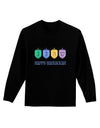 Happy Hanukkah Dreidels Adult Long Sleeve Dark T-Shirt-TooLoud-Black-Small-Davson Sales