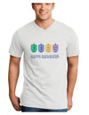 Happy Hanukkah Dreidels Adult V-Neck T-shirt-Mens V-Neck T-Shirt-TooLoud-White-Small-Davson Sales