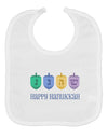 Happy Hanukkah Dreidels Baby Bib