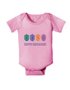 Happy Hanukkah Dreidels Baby Romper Bodysuit-Baby Romper-TooLoud-Light-Pink-06-Months-Davson Sales