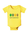 Happy Hanukkah Dreidels Baby Romper Bodysuit-Baby Romper-TooLoud-Yellow-06-Months-Davson Sales