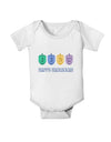 Happy Hanukkah Dreidels Baby Romper Bodysuit-Baby Romper-TooLoud-White-06-Months-Davson Sales