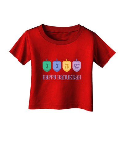 Happy Hanukkah Dreidels Infant T-Shirt Dark-Infant T-Shirt-TooLoud-Clover-Green-06-Months-Davson Sales