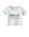 Happy Hanukkah Dreidels Infant T-Shirt-Infant T-Shirt-TooLoud-White-06-Months-Davson Sales