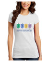 Happy Hanukkah Dreidels Juniors T-Shirt-Womens Juniors T-Shirt-TooLoud-White-Juniors Fitted XS-Davson Sales