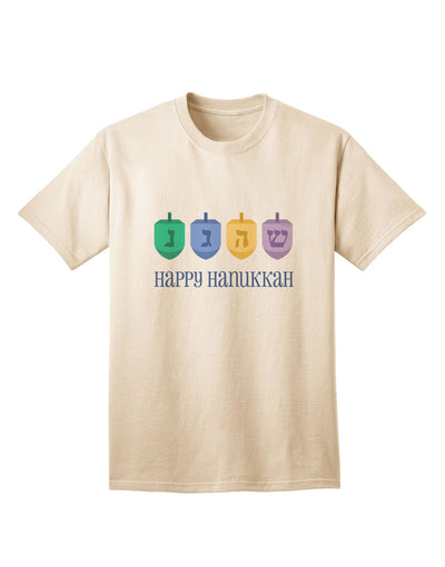 Happy Hanukkah Dreidels - Premium Adult T-Shirt Collection-Mens T-shirts-TooLoud-Natural-Small-Davson Sales