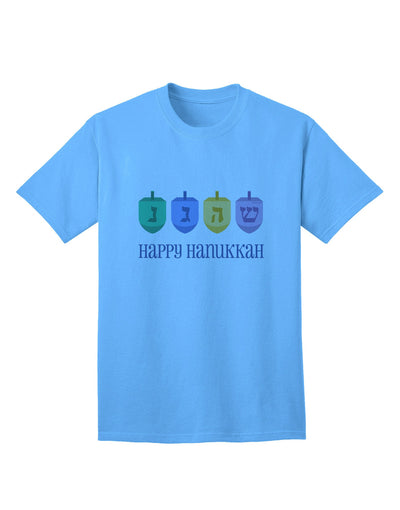 Happy Hanukkah Dreidels - Premium Adult T-Shirt Collection-Mens T-shirts-TooLoud-Aquatic-Blue-Small-Davson Sales