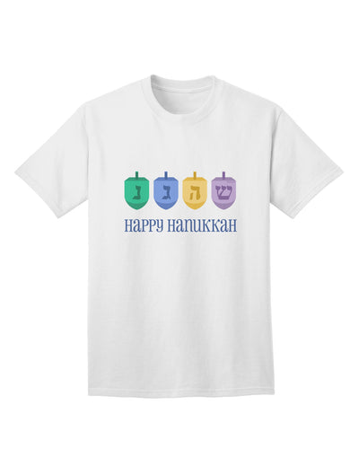 Happy Hanukkah Dreidels - Premium Adult T-Shirt Collection-Mens T-shirts-TooLoud-White-Small-Davson Sales