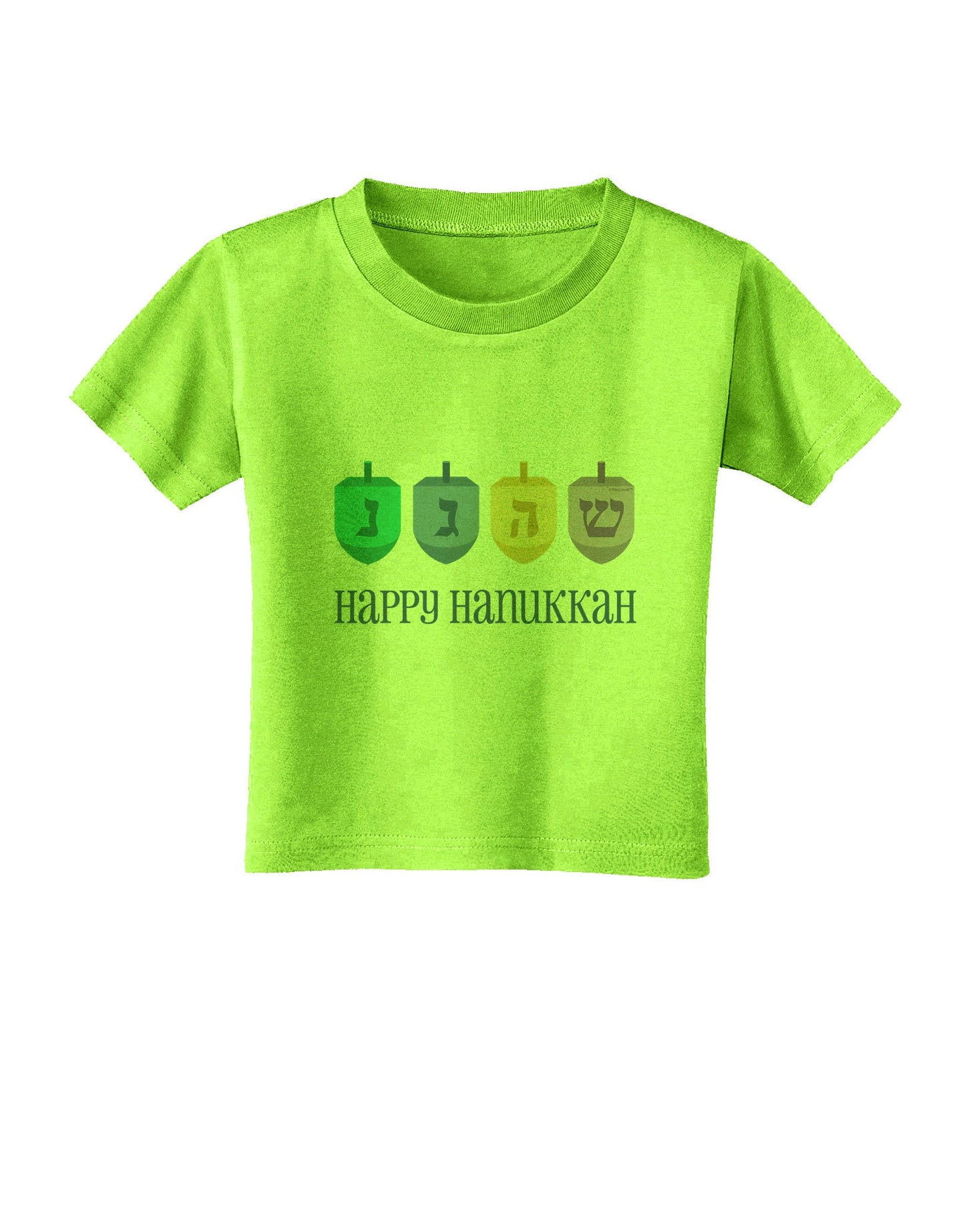 Happy Hanukkah Dreidels Toddler T-Shirt-Toddler T-Shirt-TooLoud-Lime-Green-2T-Davson Sales