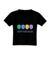 Happy Hanukkah Dreidels Toddler T-Shirt Dark-Toddler T-Shirt-TooLoud-Black-2T-Davson Sales