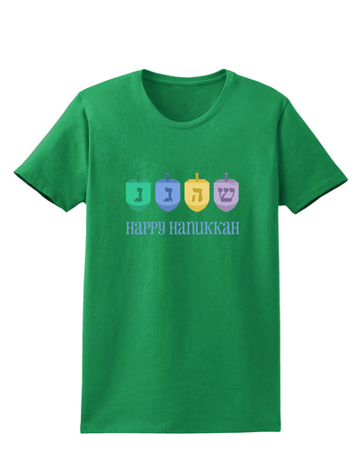 Happy Hanukkah Dreidels Womens Dark T-Shirt-TooLoud-Kelly-Green-X-Small-Davson Sales