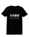 Happy Hanukkah Dreidels Womens Dark T-Shirt-TooLoud-Black-X-Small-Davson Sales